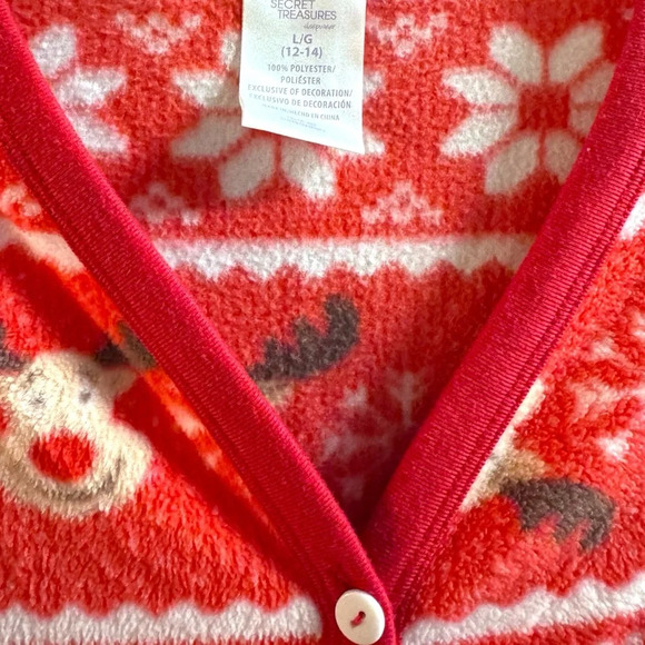 Secret Treasures Christmas Plush Onesie Union Suit Pajamas L (12–14) NWOT 🎄❄️ - Picture 12 of 13